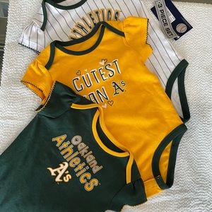 3 Piece Set - 18 Month Onesies - Oakland Athletics Genuine MLB merchandise
